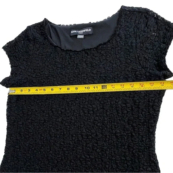 Karl Lagerfeld Paris Black Lace Blouse Women’s Large - Picture 7 of 9